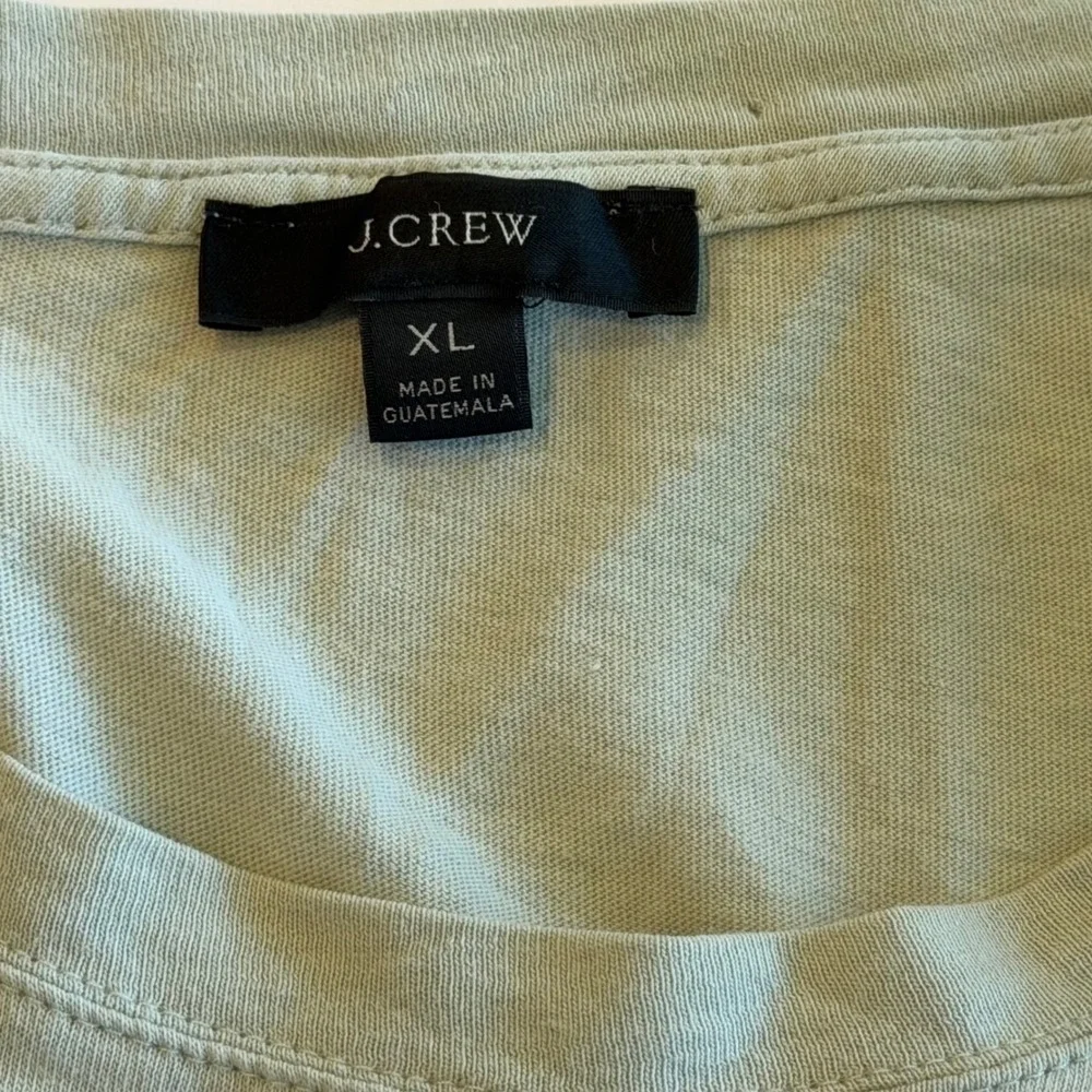 J.Crew Re-Imagined Sage‎ Green Cotton Tiered Ruffle Sleeve Mini Dress Womens XL